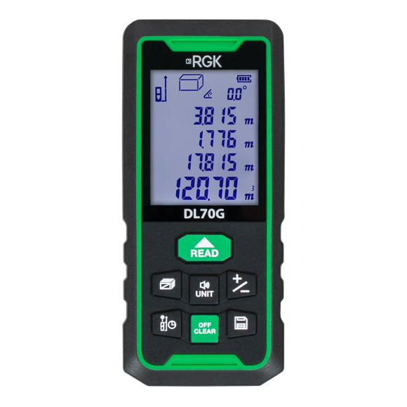 Лазерный дальномер RGK DL70G - зеленый луч Лазерный дальномер RGK DL70G - зеленый луч